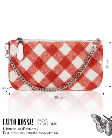 Клатч-конверт-косметичка из Шелка Женский CATTO ROSSA!_Thiny/S